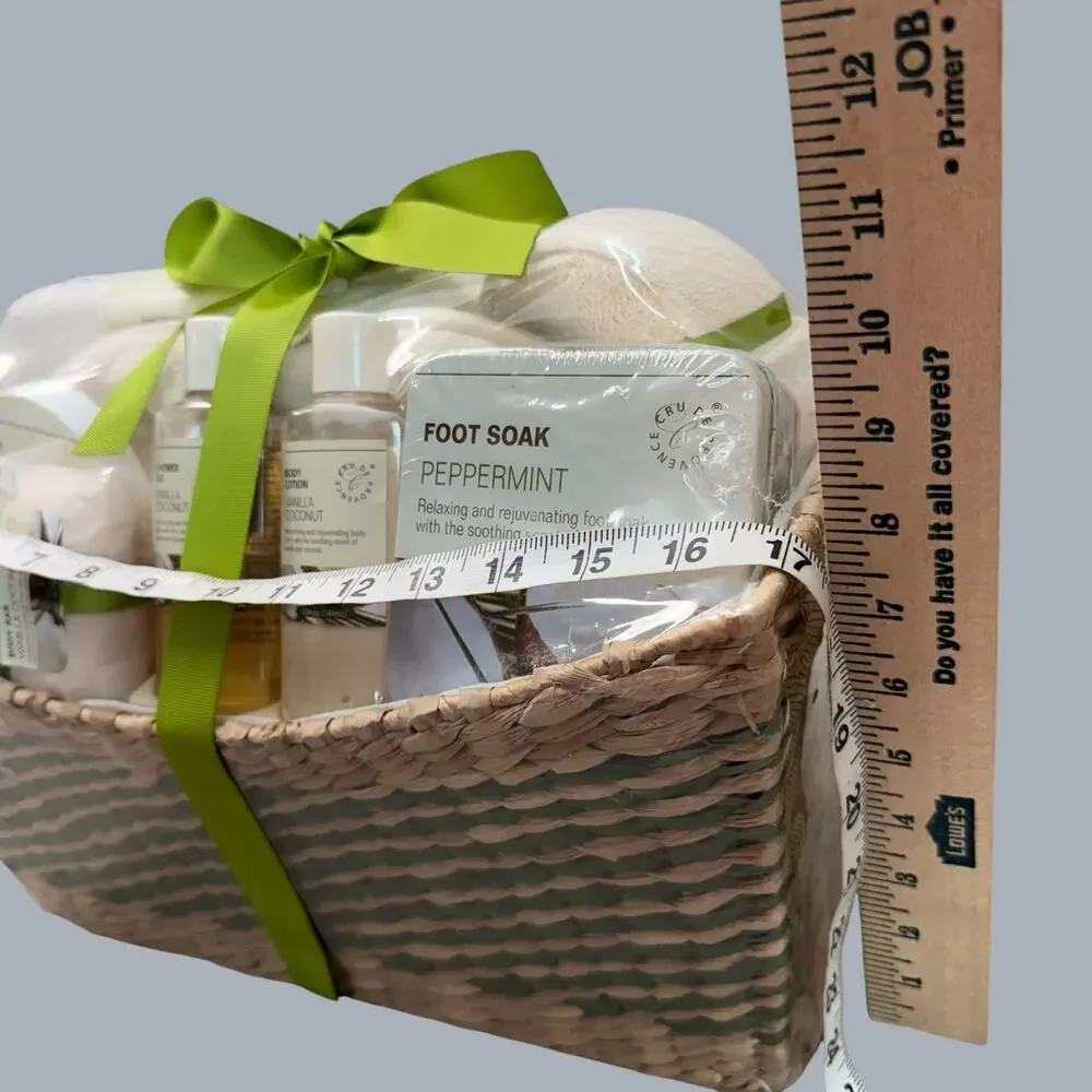 Cru De Provence 10 Pcs Gift Set Bath Spa Basket Vanilla Coconut Scent New Sealed